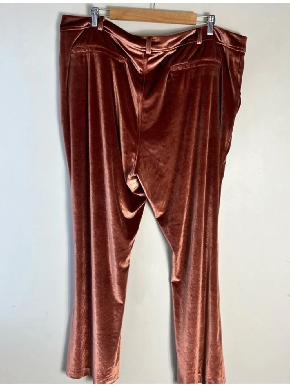 BP Copper Velvet High Rise Wide Leg Pants Size 2X Stretch Pockets Velour Soft